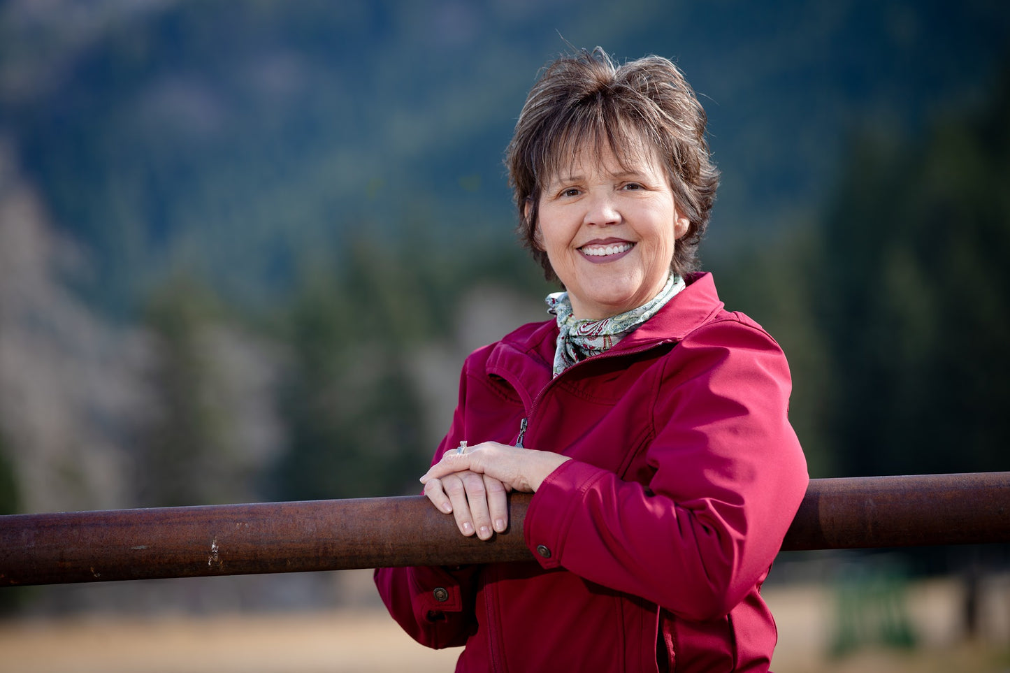 Cheyenne Soft-Shell Jacket Cranberry with Scarf