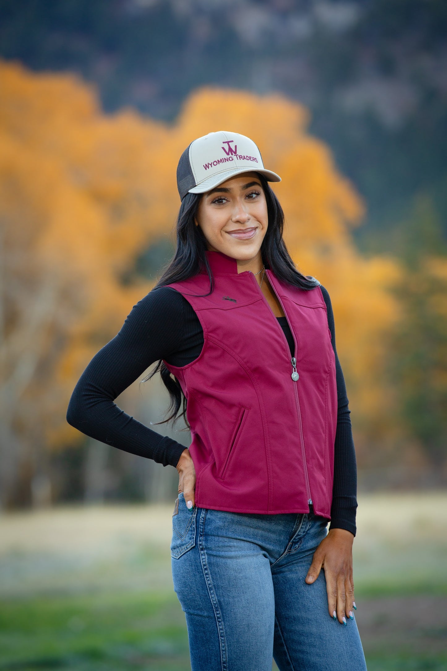 Ashley Soft-Shell Vest Cranberry 1