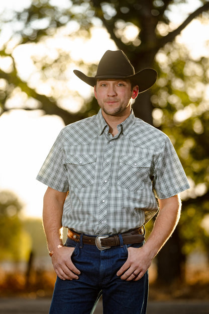 Men's Western Print Short Sleeve Shirt
