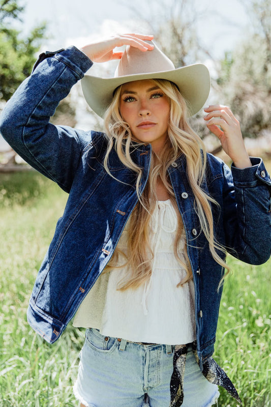 Women's Denim Sherpa Lined Jacket