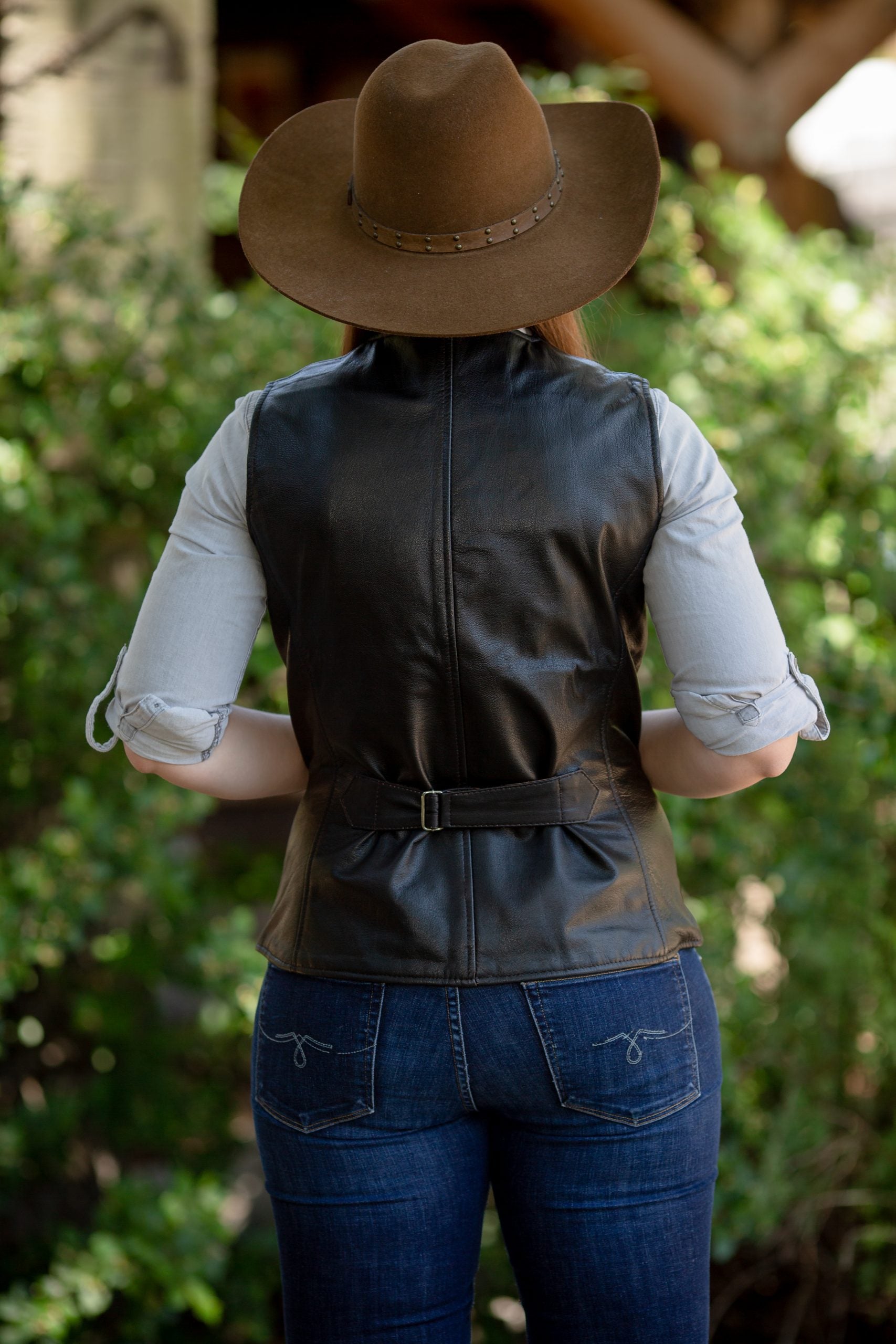 -Leather Vest Back