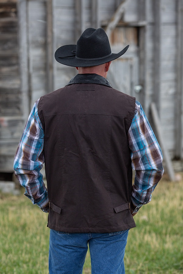 Oil Skin Vest Back
