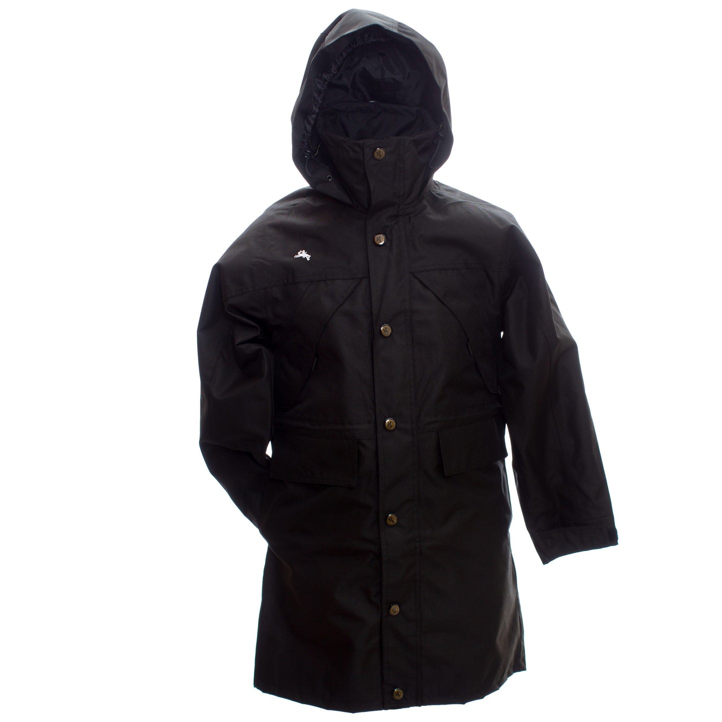 Oxford Nylon Waterproof Rain Slicker Black Front 1 copy