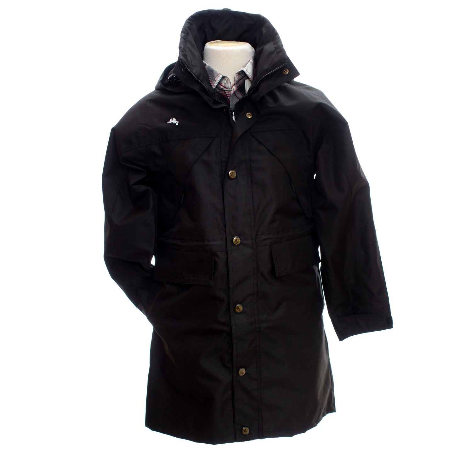Oxford Nylon Waterproof Rain Slicker Black Front 2 copy