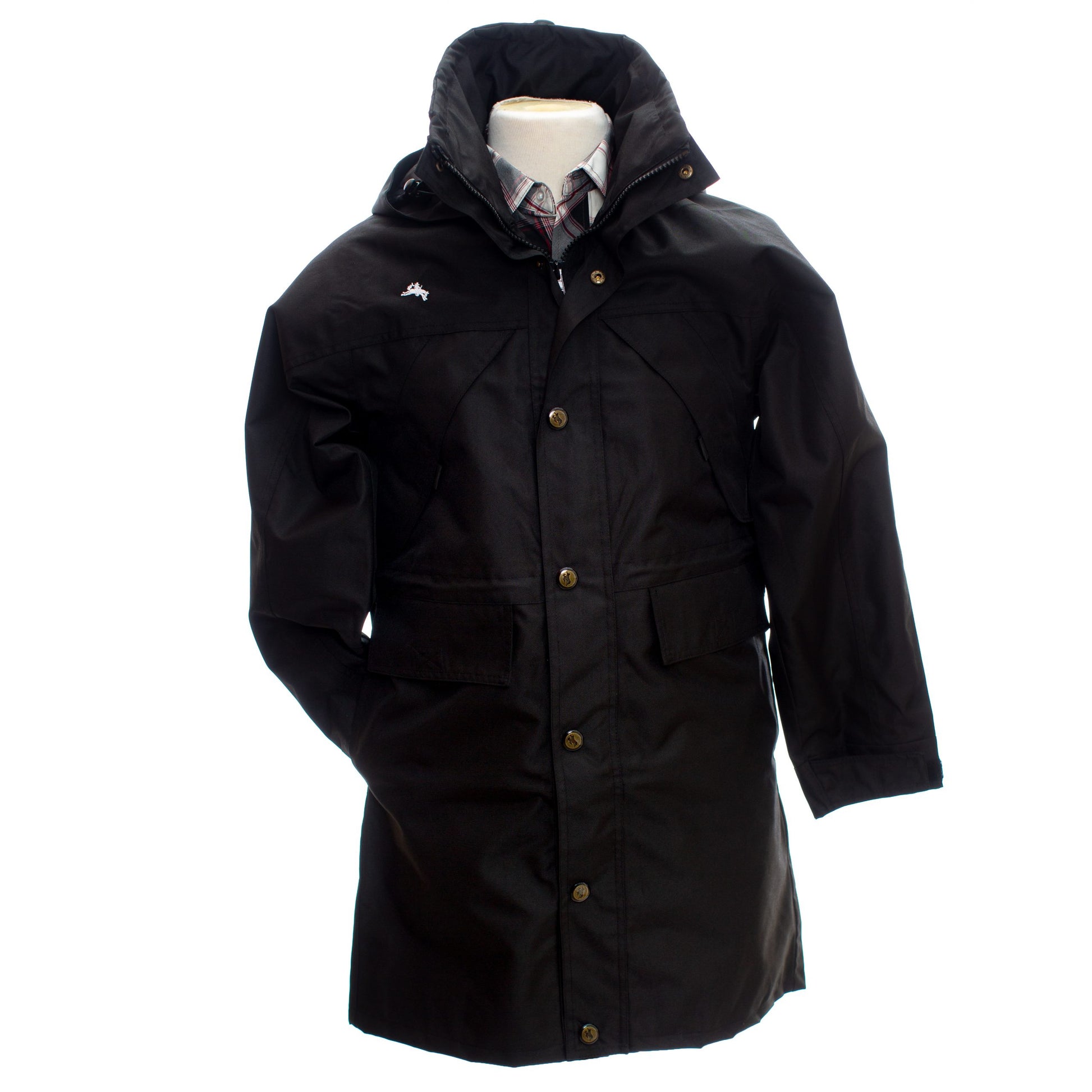 Oxford Nylon Waterproof Rain Slicker Black Front 2 copy
