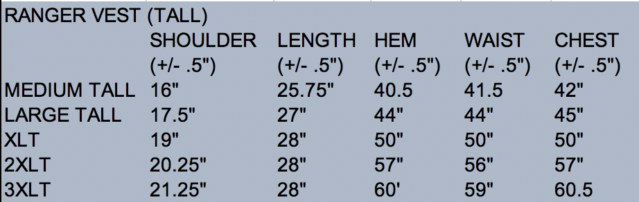 Ranger CC Vest Tall