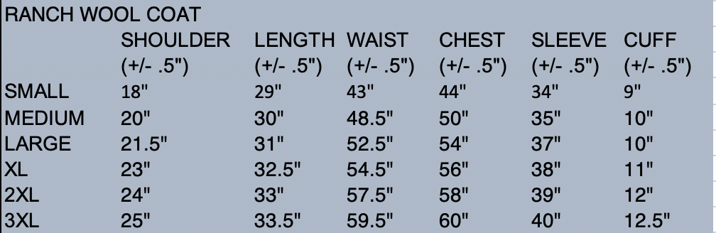 Mens Ranch Wool Coat