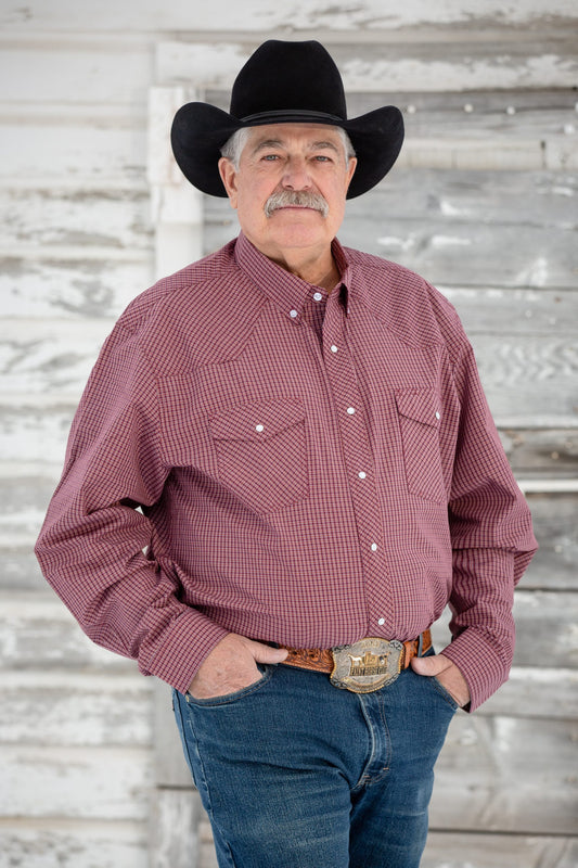 Western Print Shirt #14 Red:Rust Plaid