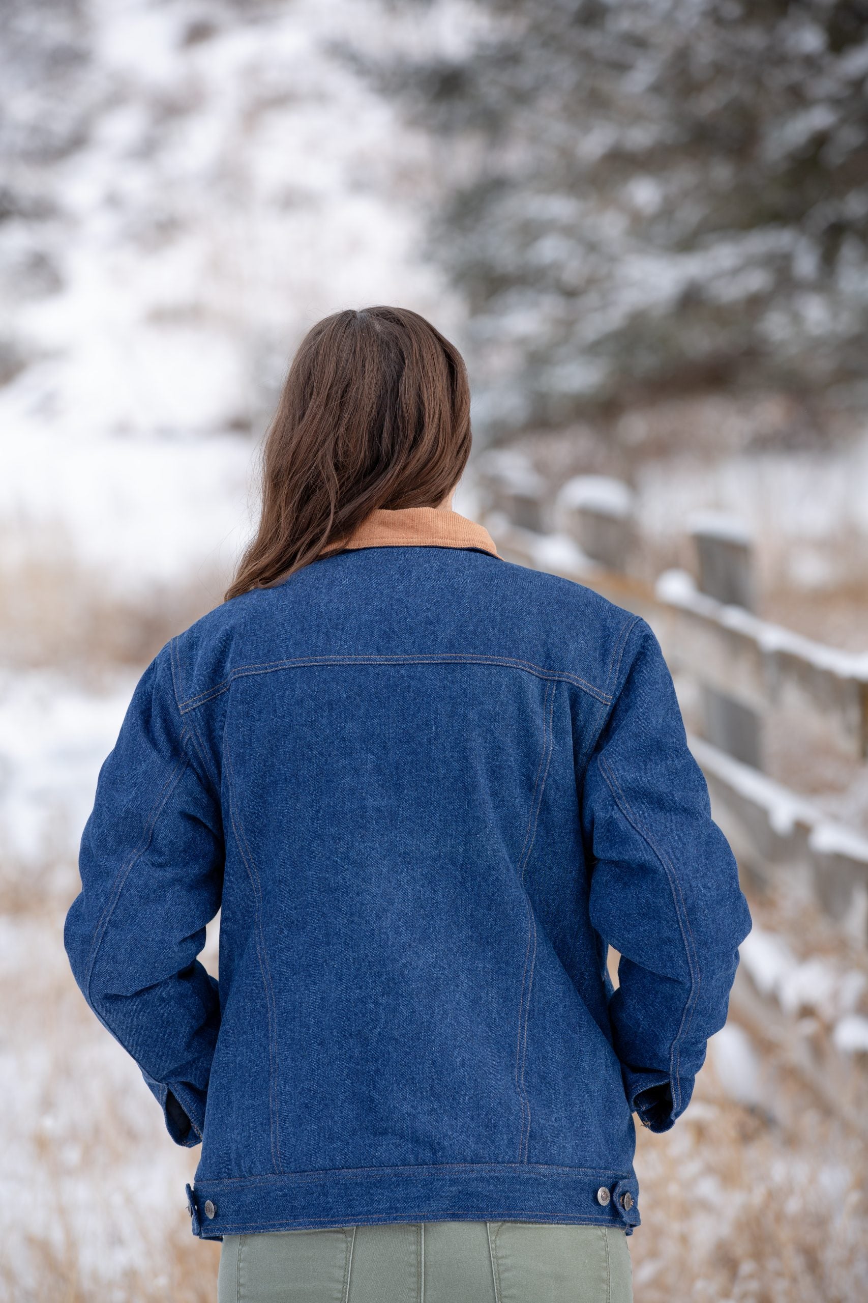 Womens Denim Lined Coat.Back