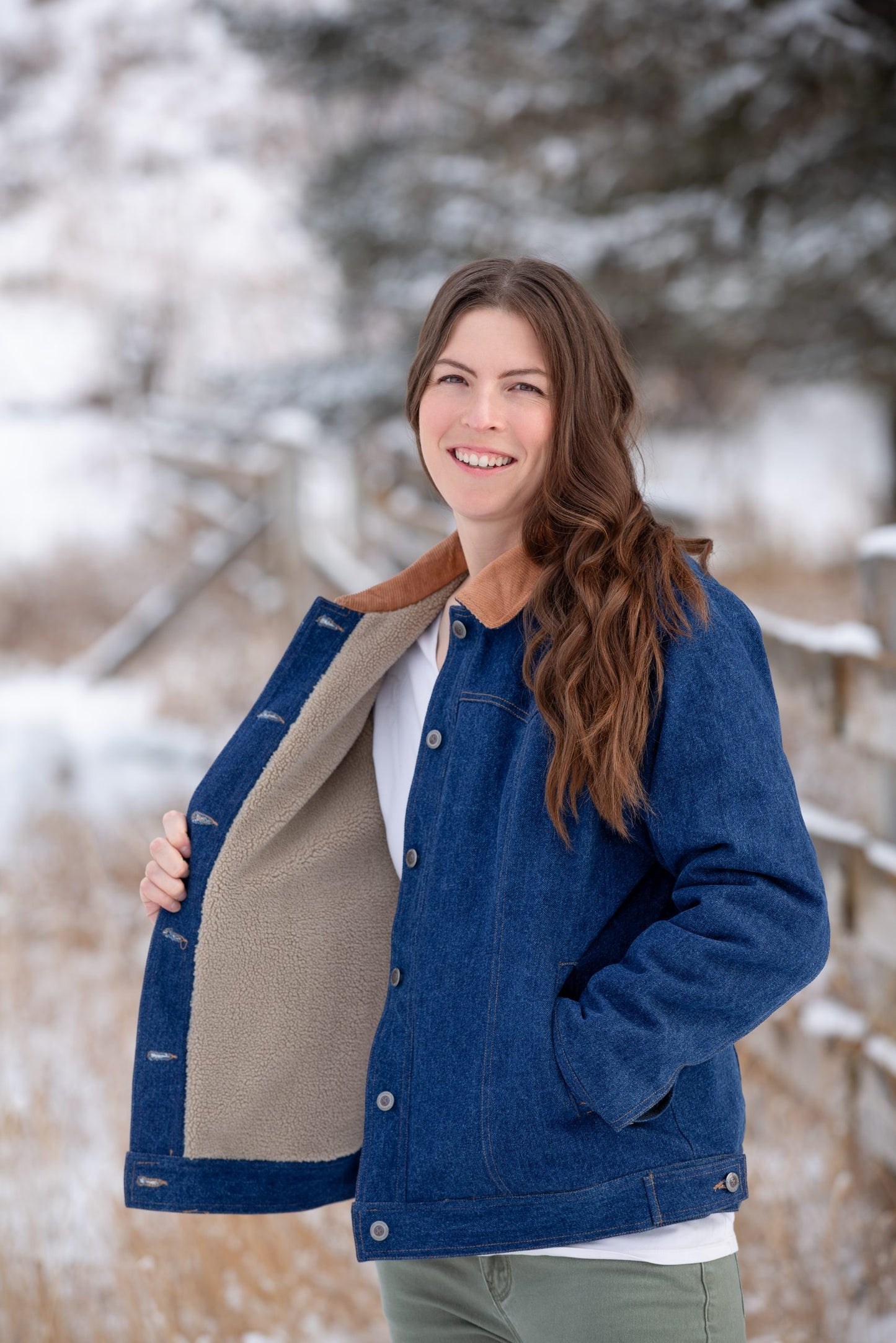 Womens Denim Lined Coat.Inside