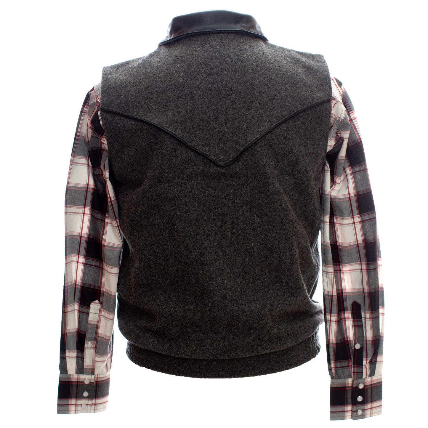 Wool Nevada Vest Charcoal Back