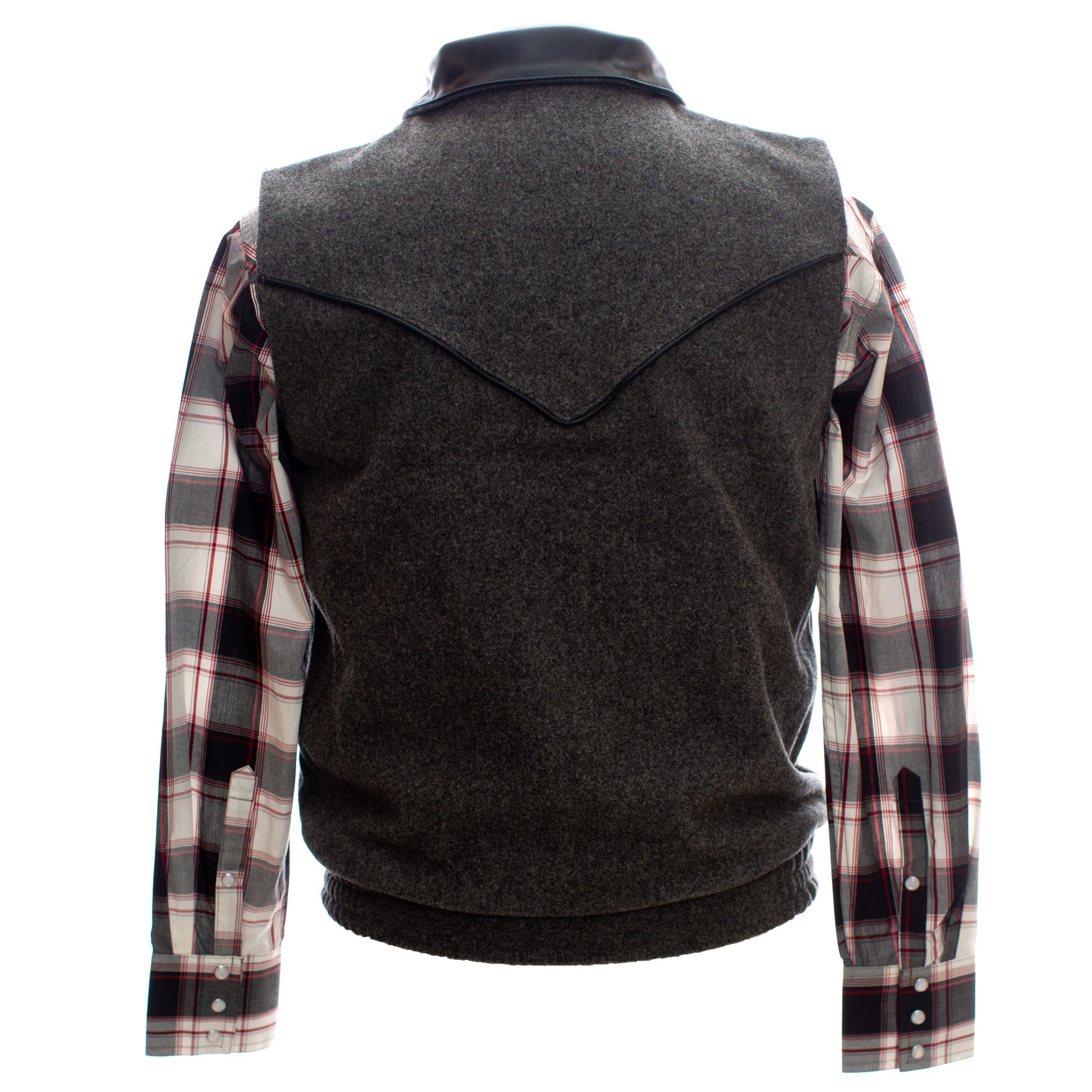 Wool Nevada Vest Charcoal Back