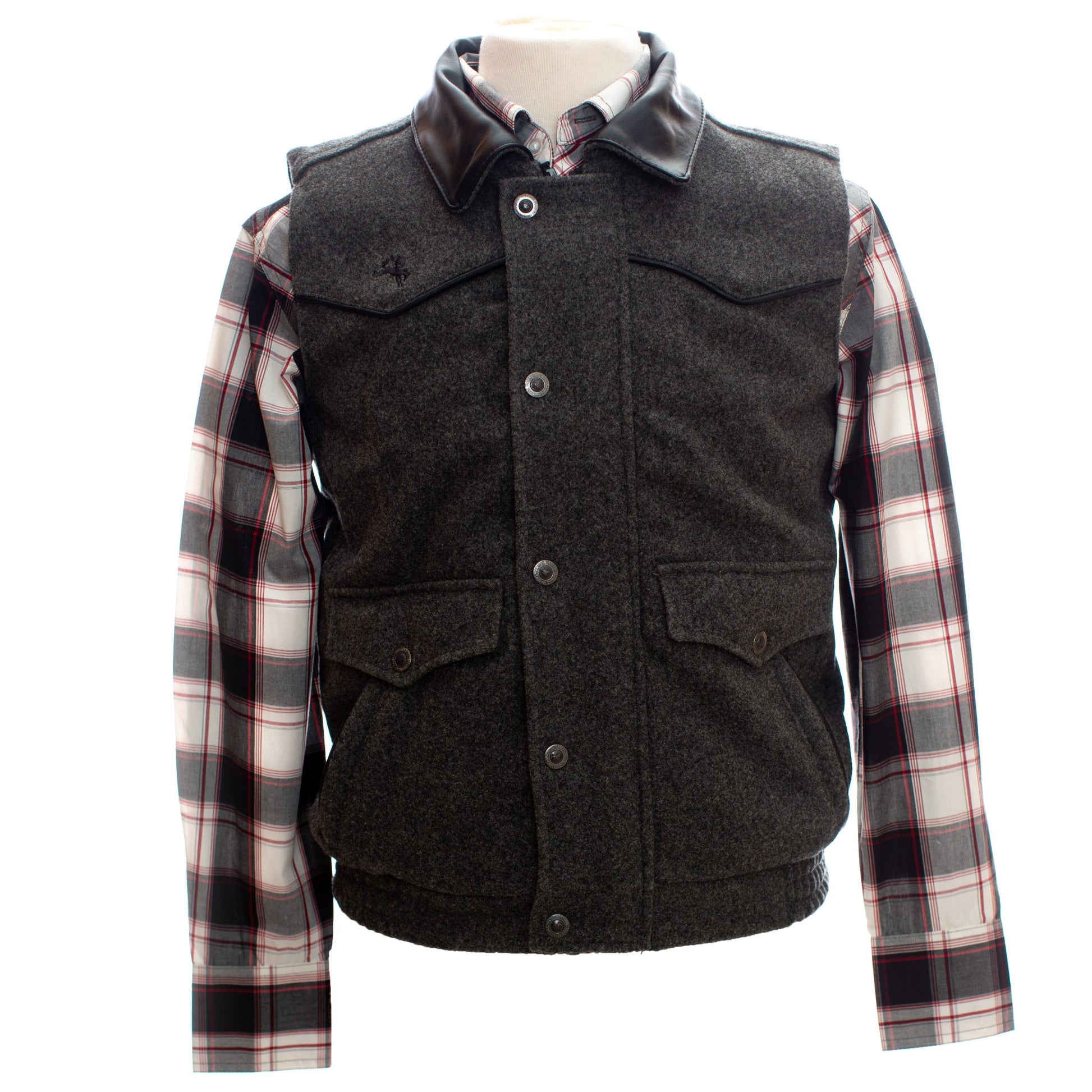 Wool Nevada Vest Charcoal Front