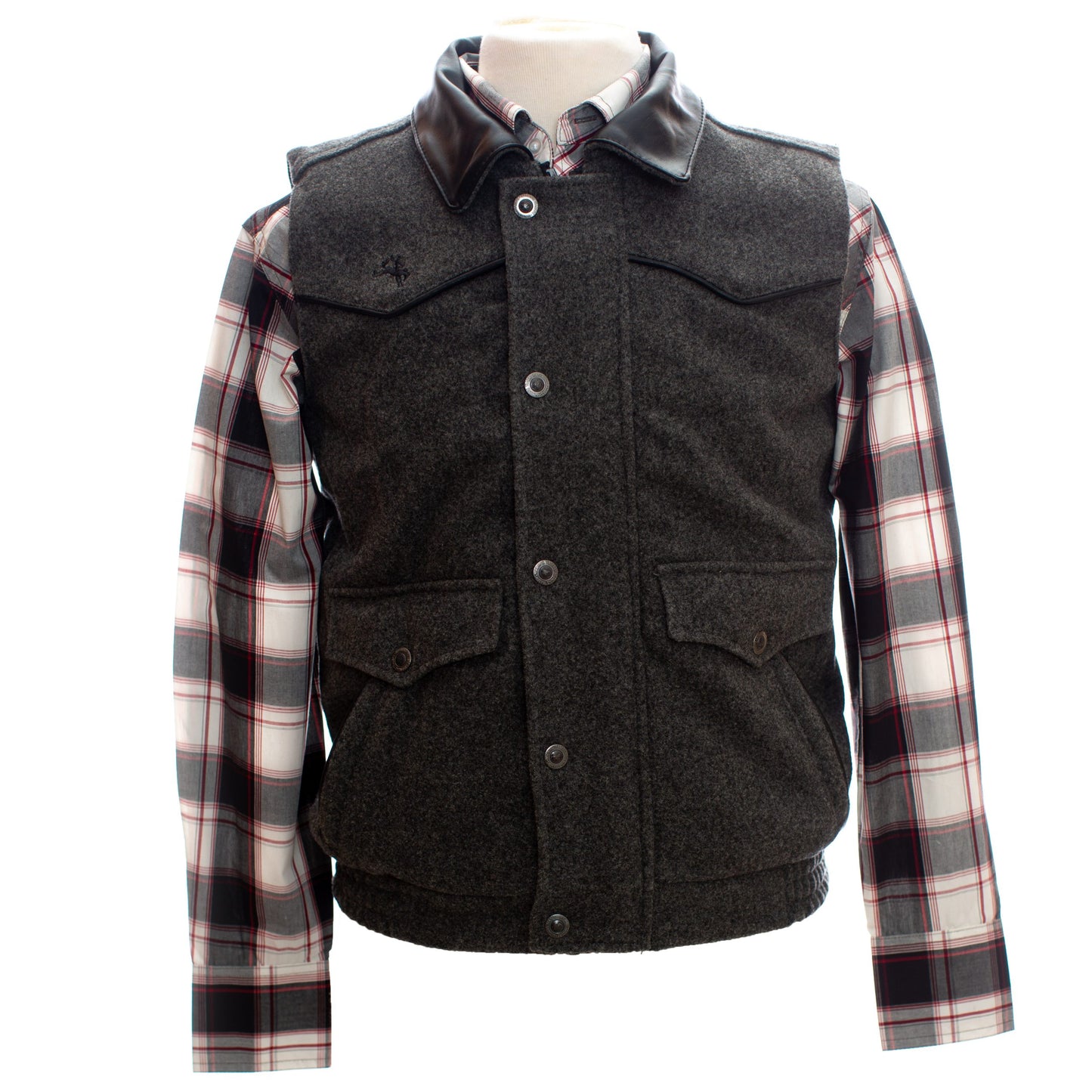 Wool Nevada Vest Charcoal Front
