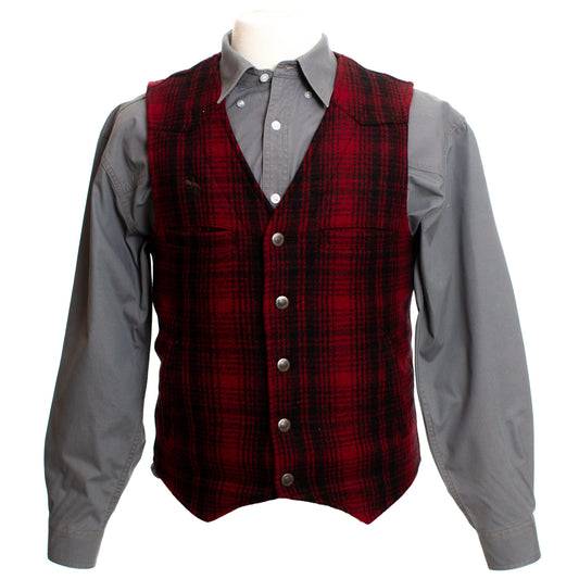 Wyoming Vest Red Plaid Front