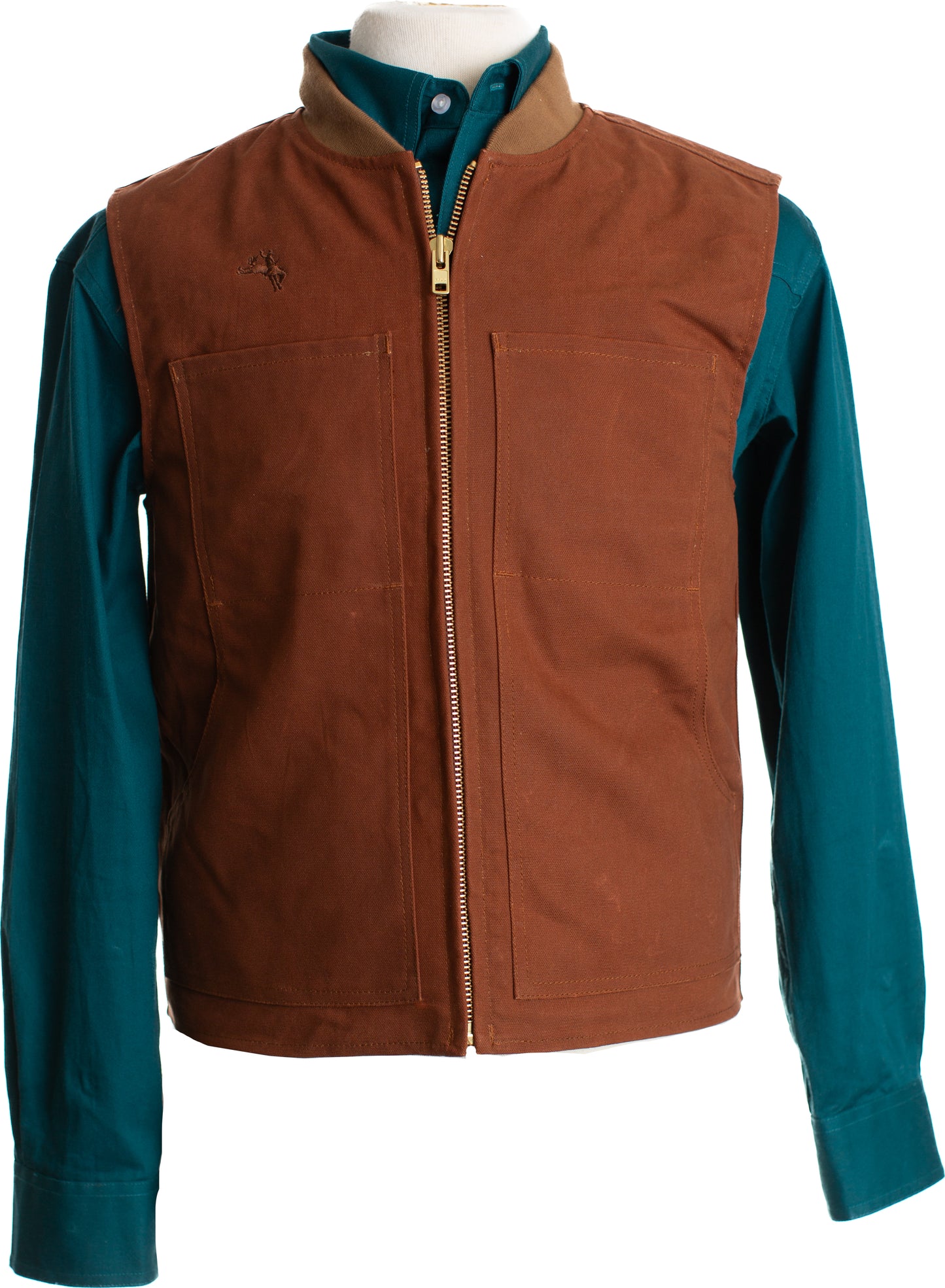 Dillon Waxed Canvas Vest Cinnamon Front